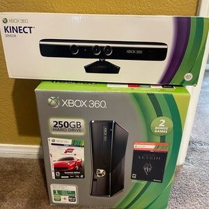 XBOX360 250GB + KINECT + GAMES (Bundle)